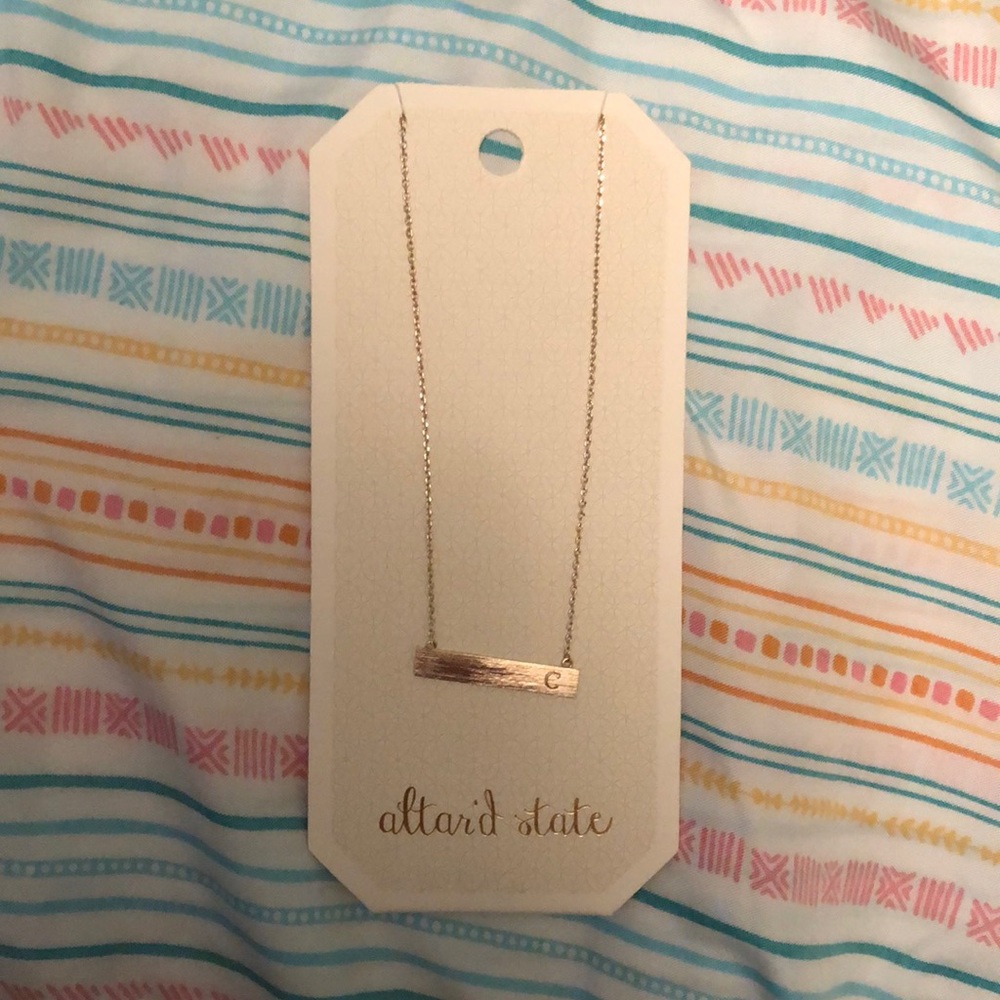 Altard State c initial bar necklace